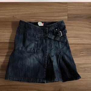 Elle Dark Denim Mini Skirt with Belt